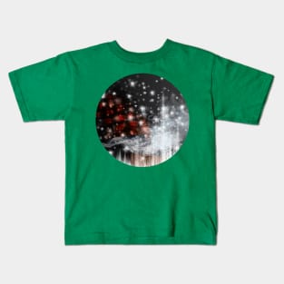 Hometown - Glitch Digital Abstract Art Snowflakes and Clouds Kids T-Shirt